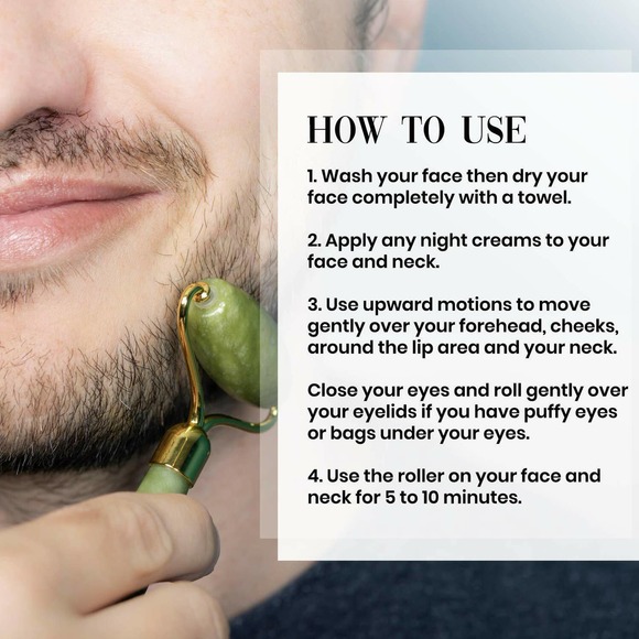 Jade Roller for Face and Gua Sha Set -Beauty Cosmetic Facial Skin Roller Massage - Picture 4 of 6